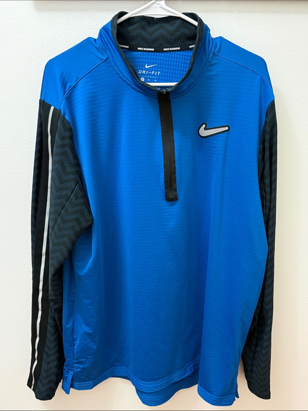 Nike Blue and Black Dri-FIT Half-Zip Performance Jacket